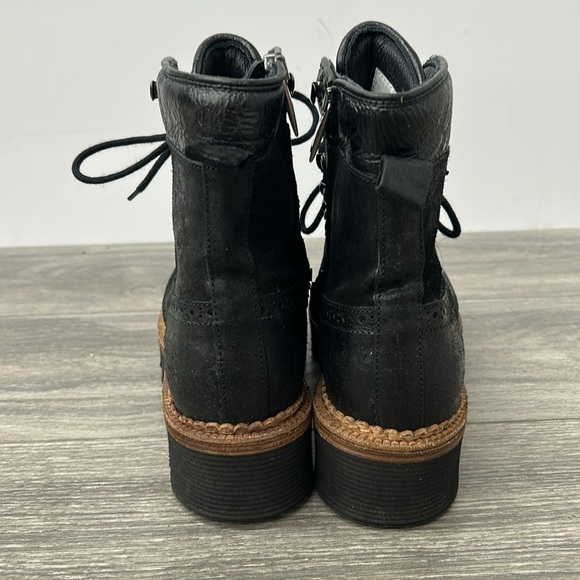 Montelliana Black Leather Lace Up Boots Size 8.5 - Picture 4 of 11